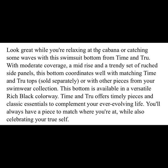 💜Time and Tru women’s Solid Ruched SwimsuitBottom - Picture 4 of 5